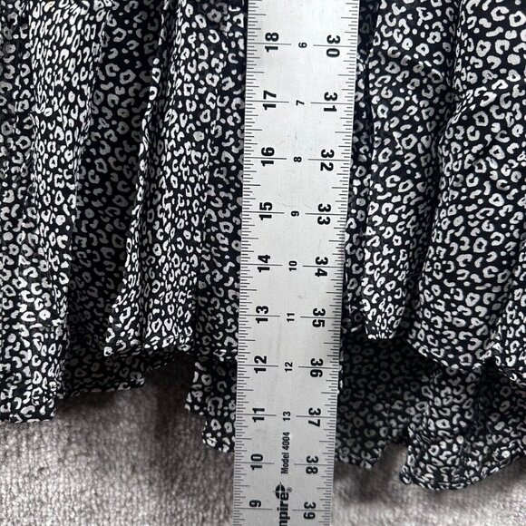 Maeve Dress Small Womens Black & White Shift Leopard Print Faux Wrap - Picture 5 of 9